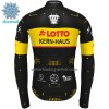 Wielershirt 2022 Lotto-Kern Haus Lange Mouw Winter Thermal Fleece Geel Zwart